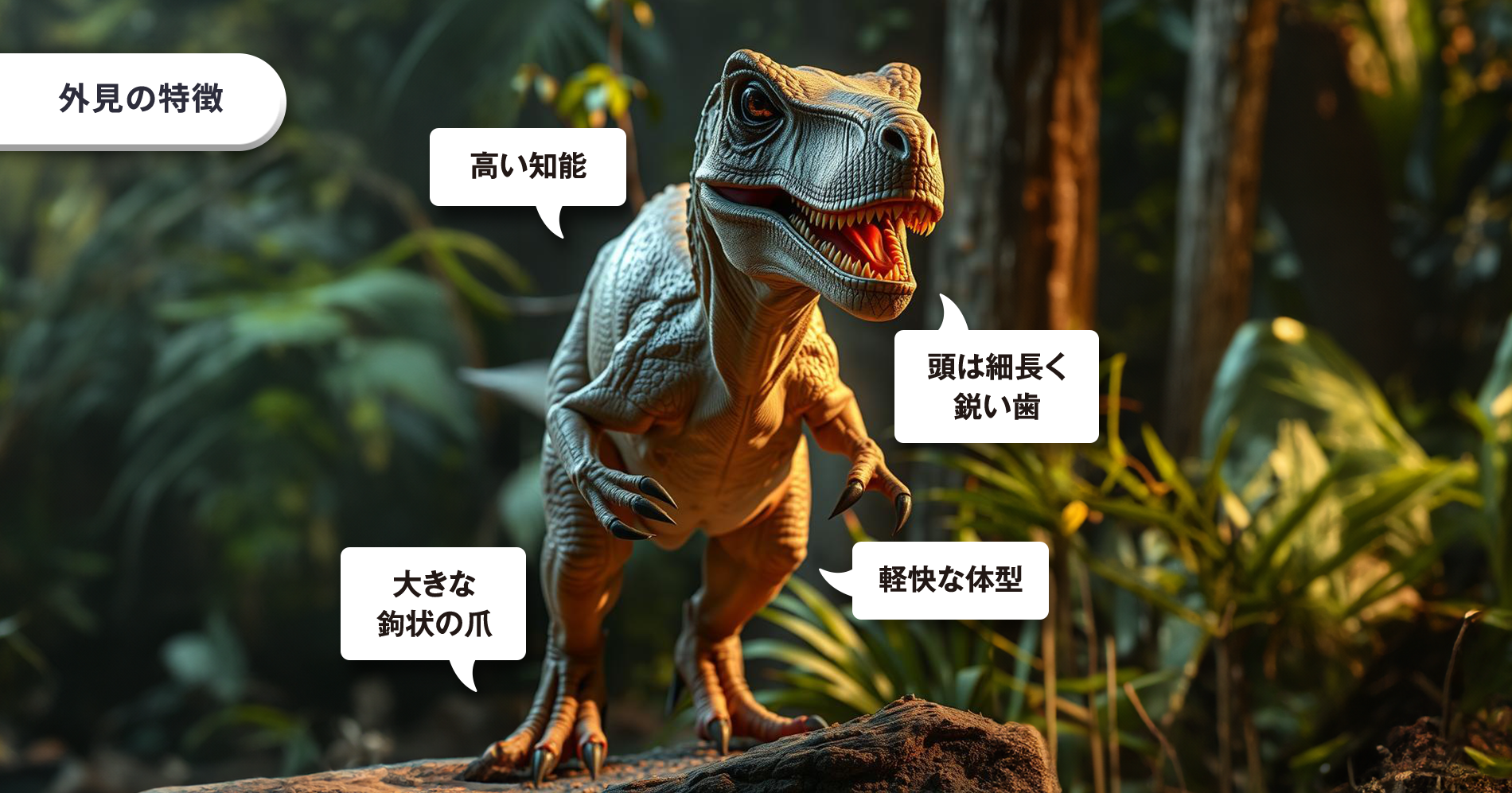 ヴェロキラプトル外見の特徴