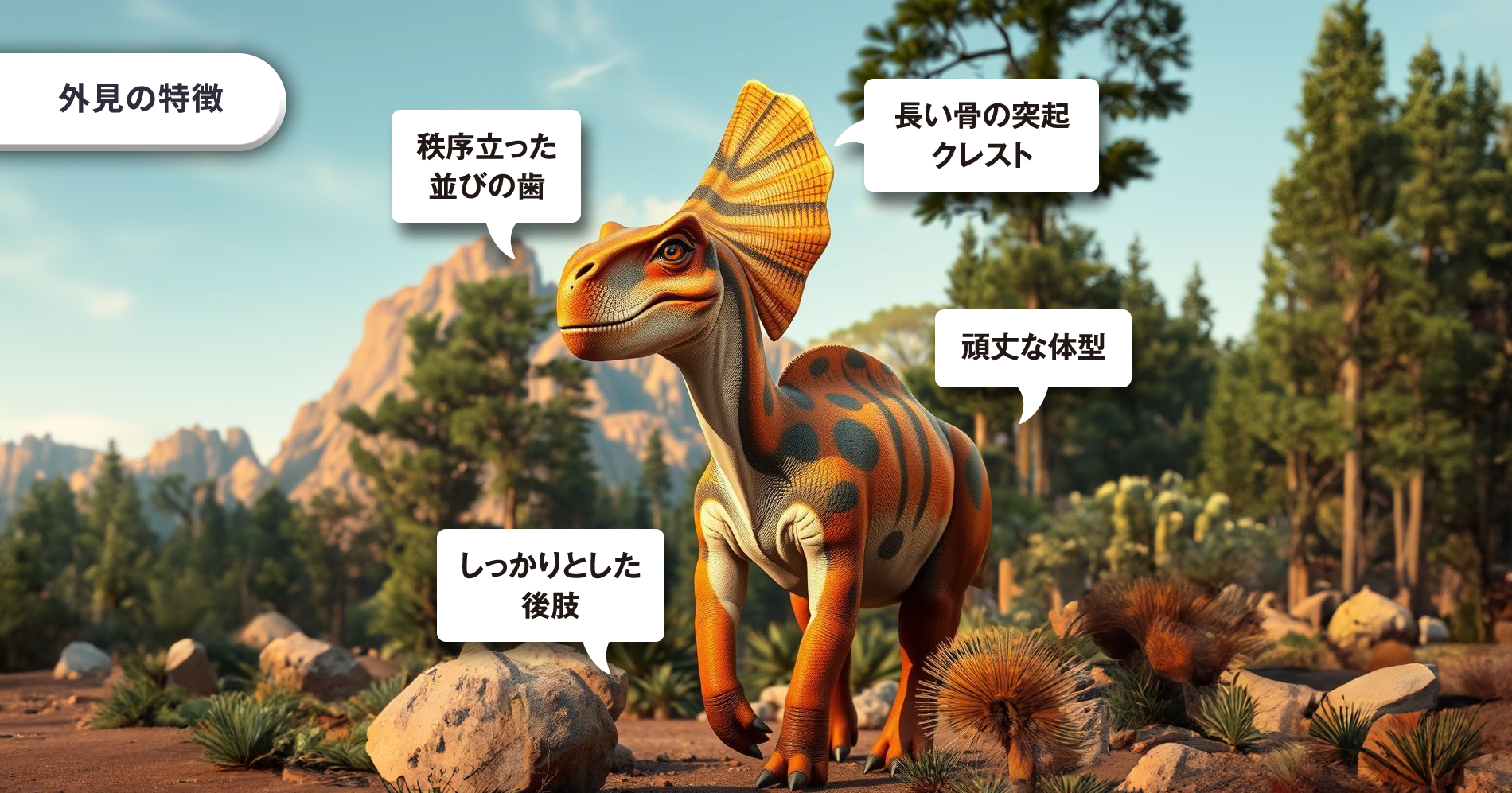パラサウロロフス外見の特徴