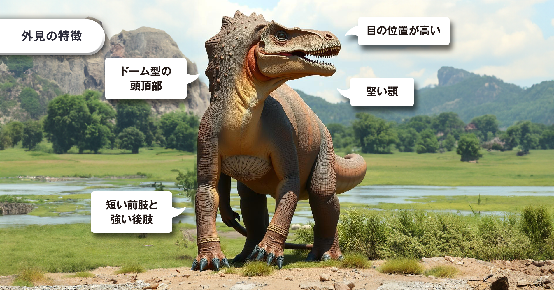 パキケファロサウルス外見の特徴