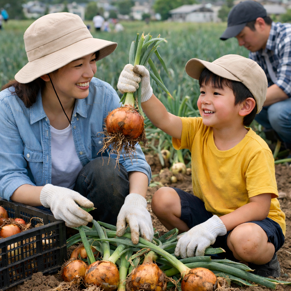 【5月4日　東京都足立区】新玉ねぎ収穫＆新鮮野菜市