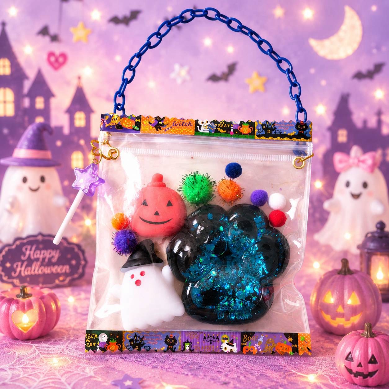 【10月10日　千葉市稲毛区】ハロウィン風スクイーズバッグ作り